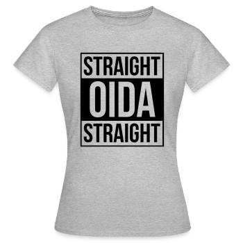 Straight Oida plain - Frauen T-Shirt - Grau meliert - Vorne - AI Model Female 172 dark (172cm)
