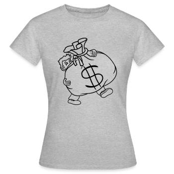 ours lourd dollar symbole signe argent riche gel - T-shirt Femme - gris chiné - Devant - AI Model Female 172 dark (172cm)