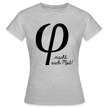 klein phi macht auch Mist - T-shirt Femme - gris chiné - Devant - AI Model Female 172 dark (172cm)