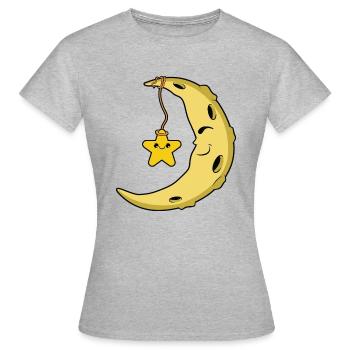 Mond - Frauen T-Shirt - Grau meliert - Vorne - AI Model Female 172 dark (172cm)