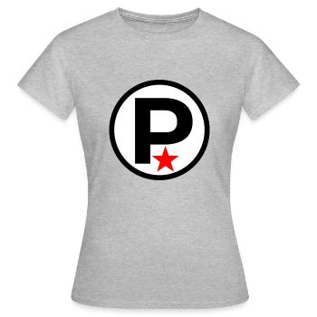 Lettre P Typographie - T-shirt Femme - gris chiné - Devant - AI Model Female 172 dark (172cm)