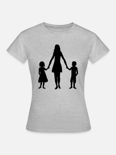 2 Kinder Mama - Frauen T-Shirt - Grau meliert
