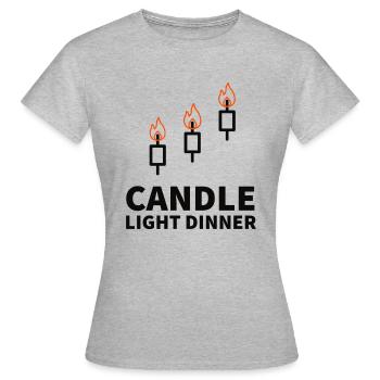Dîner aux chandelles d’un commerçant - T-shirt Femme - gris chiné - Devant - AI Model Female 172 dark (172cm)