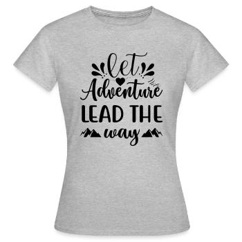 leat adventure lead - Frauen T-Shirt - Grau meliert - Vorne - AI Model Female 172 dark (172cm)