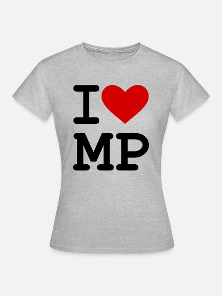 i love mp - Frauen T-Shirt - Grau meliert