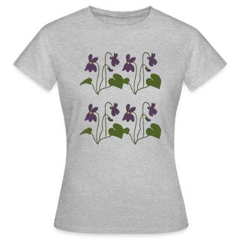 Violet 4 plis - T-shirt Femme - gris chiné - Devant - AI Model Female 172 dark (172cm)