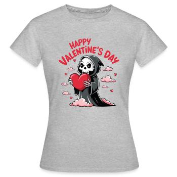 faucheuse amoureuse avec coeur - T-shirt Femme - gris chiné - Devant - AI Model Female 172 dark (172cm)