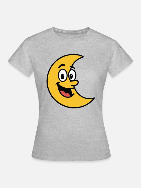 mond comic - Frauen T-Shirt - Grau meliert