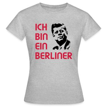 Ich bin ein Berliner JFK - Women's T-Shirt - heather grey - Front - AI Model Female 172 dark (172cm)