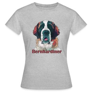 bernhardiner - Frauen T-Shirt - Grau meliert - Vorne - AI Model Female 172 dark (172cm)