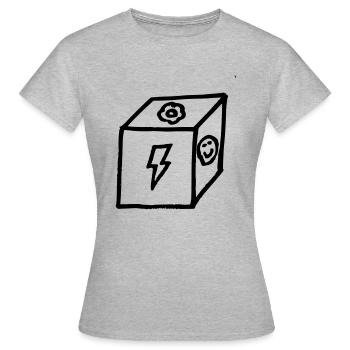 Wuerfel - Frauen T-Shirt - Grau meliert - Vorne - AI Model Female 172 dark (172cm)