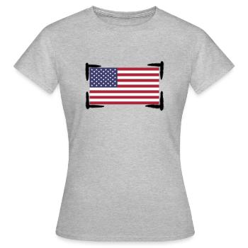 American Flag - Women's T-Shirt - heather grey - Front - AI Model Female 172 dark (172cm)