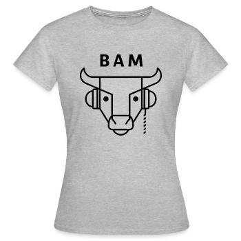 BAM - Boite A Meuh - T-shirt Femme - gris chiné - Devant - AI Model Female 172 dark (172cm)
