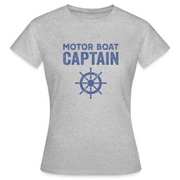 bateau à moteur capitaine roue bateau à moteur - T-shirt Femme - gris chiné - Devant - AI Model Female 172 dark (172cm)