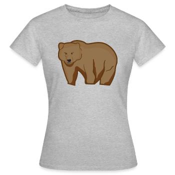 Ours Grizzly - T-shirt Femme - gris chiné - Devant - AI Model Female 172 dark (172cm)