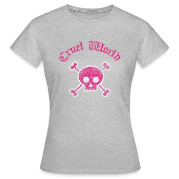 pink world - Women's T-Shirt - heather grey - Front - AI Model Female 172 dark (172cm)