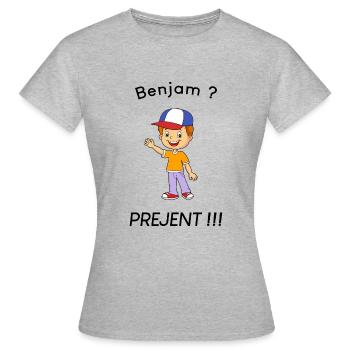 Benjam - Prank - T-shirt Femme - gris chiné - Devant - AI Model Female 172 dark (172cm)