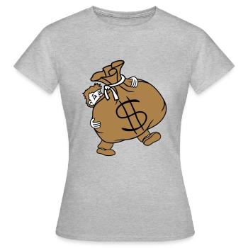 ours lourd dollar symbole signe argent riche gel - T-shirt Femme - gris chiné - Devant - AI Model Female 172 dark (172cm)