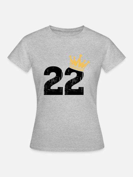 22 Corona 22º cumpleaños 22 años - Camiseta mujer - gris jaspeado