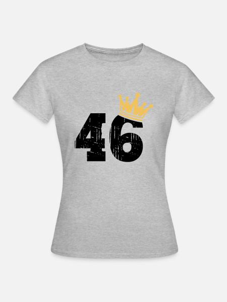 46 Corona 46 cumpleaños 46 años - Camiseta mujer - gris jaspeado