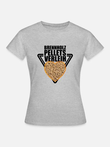 Brennholz Pellets Verleih - Frauen T-Shirt - Grau meliert