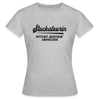 Stuckateurin Meisterin Stuckateurmeisterin - Frauen T-Shirt - Grau meliert - Vorne - AI Model Female 172 dark (172cm)