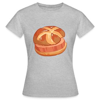 Leberkäse Brötchen Semmel Leberkäs Fleischkäse - T-shirt Femme - gris chiné - Devant - AI Model Female 172 dark (172cm)
