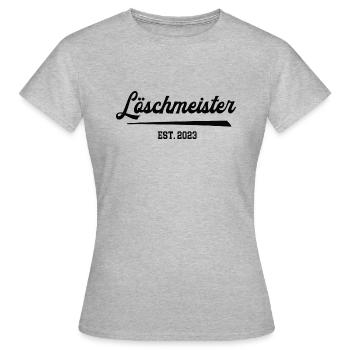 Freiwillige Feuerwehr Löschmeister 2023 Dienstgrad - Frauen T-Shirt - Grau meliert - Vorne - AI Model Female 172 dark (172cm)