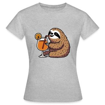 Faultier Aperitif Aperoli Spritz Campari Drink - Frauen T-Shirt - Grau meliert - Vorne - AI Model Female 172 dark (172cm)