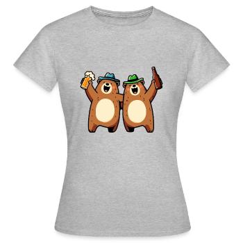 Bärlin Party Beer Bear Hat Gang - Prost Berlin - T-shirt Femme - gris chiné - Devant - AI Model Female 172 dark (172cm)