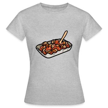 Comic Curry Sauage Ketchup German Streetfood - Women's T-Shirt - heather grey - Front - AI Model Female 172 dark (172cm)
