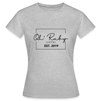 OH Ruby - Frauen T-Shirt - Grau meliert - Vorne - AI Model Female 172 dark (172cm)