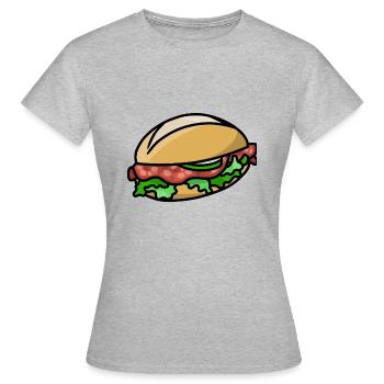 Délicieux rouleaux de salami concombre cuisine de rue allemande - T-shirt Femme - gris chiné - Devant - AI Model Female 172 dark (172cm)