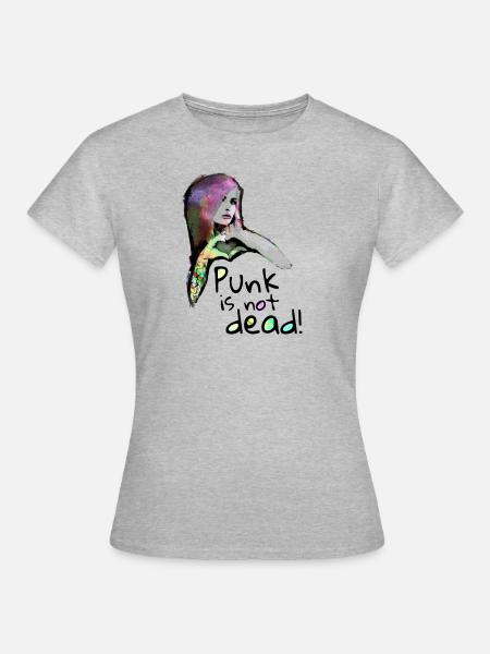 Punk, Punk is not, dead, Punks, Rock, Punkrock,emo - Frauen T-Shirt - Grau meliert