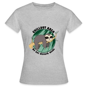 Faultier Chillen Nicht stören Schlafen Ausruhen - Frauen T-Shirt - Grau meliert - Vorne - AI Model Female 172 dark (172cm)