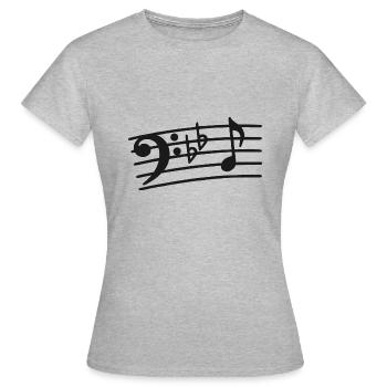 Notes de clé de fa musicien basse bassiste - T-shirt Femme - gris chiné - Devant - AI Model Female 172 dark (172cm)