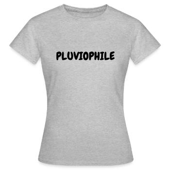 Pluviophile Rain Lover - Rain Quote - Women's T-Shirt - heather grey - Front - AI Model Female 172 dark (172cm)