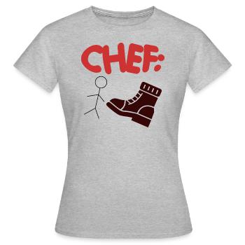Patron Superviseur Chef de bureau Chef d’équipe Entreprise - T-shirt Femme - gris chiné - Devant - AI Model Female 172 dark (172cm)