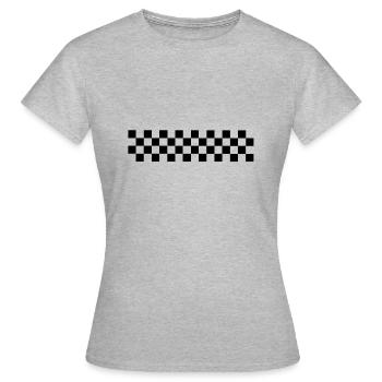 Karo Schachbrett, Ska - Frauen T-Shirt - Grau meliert - Vorne - AI Model Female 172 dark (172cm)