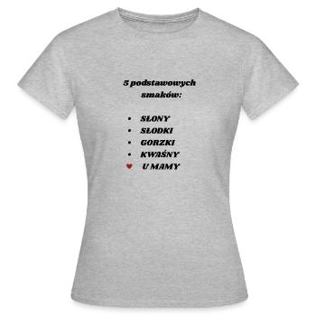 Geschmäcker bei Mama - Frauen T-Shirt - Grau meliert - Vorne - AI Model Female 172 dark (172cm)