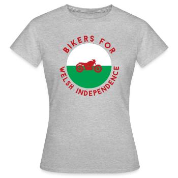 Biker für walisische Unabhängigkeit, Indywales - Frauen T-Shirt - Grau meliert - Vorne - AI Model Female 172 dark (172cm)