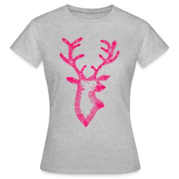 Cerf rose pour les femmes Wild Forêt Noire - T-shirt Femme - gris chiné - Devant - AI Model Female 172 dark (172cm)