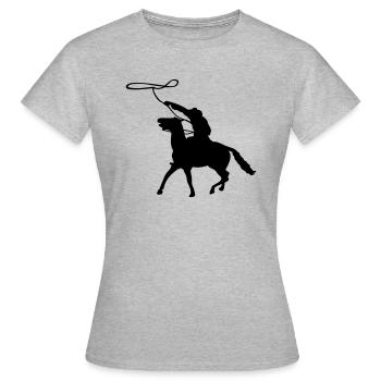 Cowboy western rider - T-shirt Femme - gris chiné - Devant - AI Model Female 172 dark (172cm)