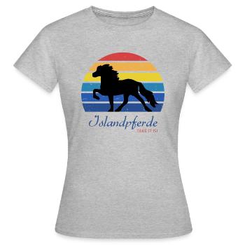 Islandpferde - Take it Isi - Frauen T-Shirt - Grau meliert - Vorne - AI Model Female 172 dark (172cm)