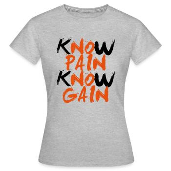 No Pain No Gain - T-shirt Femme - gris chiné - Devant - AI Model Female 172 dark (172cm)