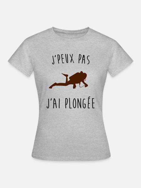 j'peux pas j'ai plongée - T-shirt Femme - gris chiné