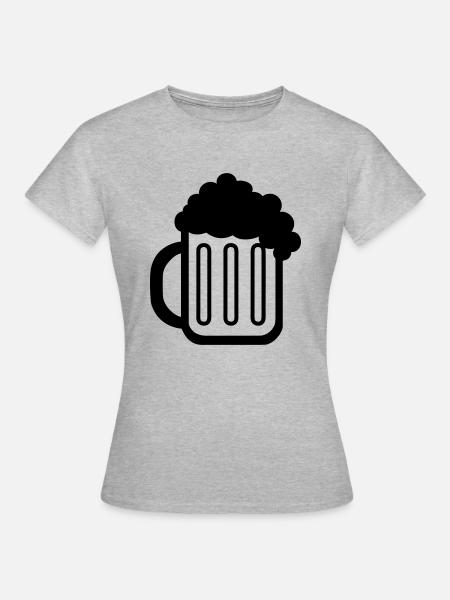 Bierkrug (beer mug) 01.0 - Frauen T-Shirt - Grau meliert