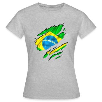 brazilien countries football - Frauen T-Shirt - Grau meliert - Vorne - AI Model Female 172 dark (172cm)
