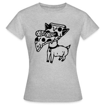 Chien-pizza - T-shirt Femme - gris chiné - Devant - AI Model Female 172 dark (172cm)