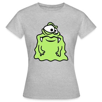 glaire glibber dégoûtant visage visqueux mons tête - T-shirt Femme - gris chiné - Devant - AI Model Female 172 dark (172cm)